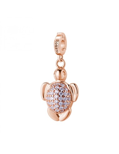 Charm ROSATO Storie in argento 925 placcato oro rosa RZ255 con cris...