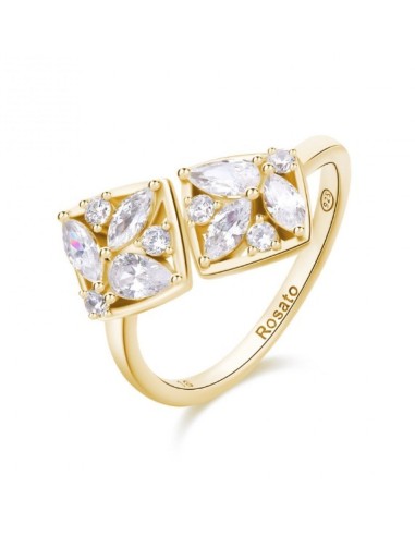 Anello ROSATO Gemma in argento 925 dorato RZGE61B con cristalli Mis...