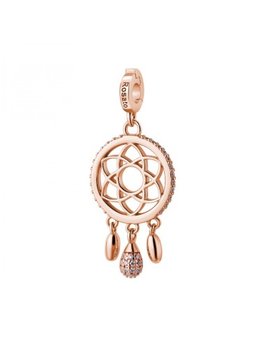 Charm ROSATO Storie in argento 925 placcato oro rosa RZ254 con cris...