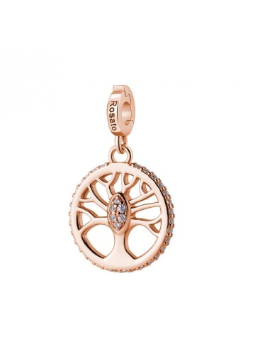 Charm ROSATO Storie in argento 925 placcato oro rosa RZ253 con cris...