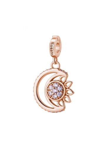 Charm ROSATO Storie in argento 925 placcato oro rosa RZ252 con cris...