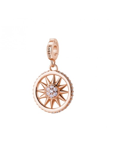 Charm ROSATO Storie in argento 925 placcato oro rosa RZ251 con cris...