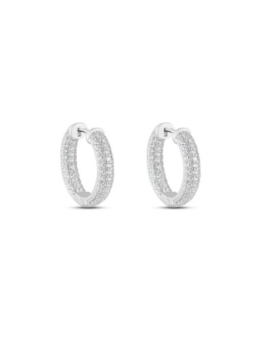 STROILI Orecchini A Cerchio Silver Shine Argento Rodiato Cubic Zirconia 1666878
