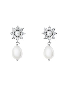 STROILI Orecchini Lobo Silver Pearls Argento Rodiato Perla sintetica Cubic Zirconia 1691443