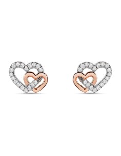 STROILI Orecchini Lobo Silver Moments Argento Bicolore Bianco / Rosa Cubic Zirconia 1664270