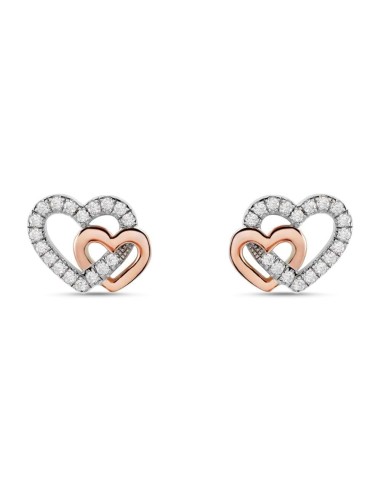 STROILI Orecchini Lobo Silver Moments Argento Bicolore Bianco / Rosa Cubic Zirconia 1664270
