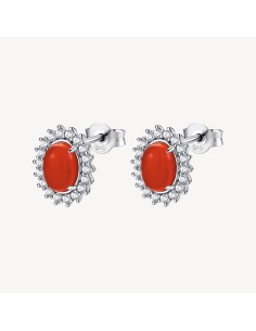 Orecchini Kate BROSWAY FANCY in argento 925 agata rossa e cristalli...