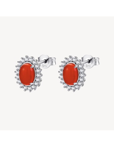 Orecchini Kate BROSWAY FANCY in argento 925 agata rossa e cristalli...
