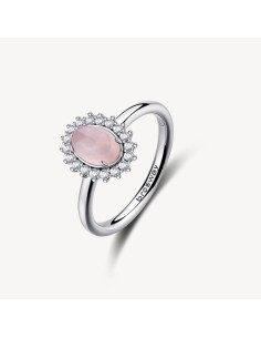 Anello Kate BROSWAY FANCY in argento 925 quarzo rosa e cristalli FV...