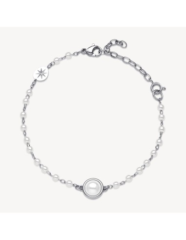 Bracciale BROSWAY Essential in acciaio 316L con centrale perla BNL1...