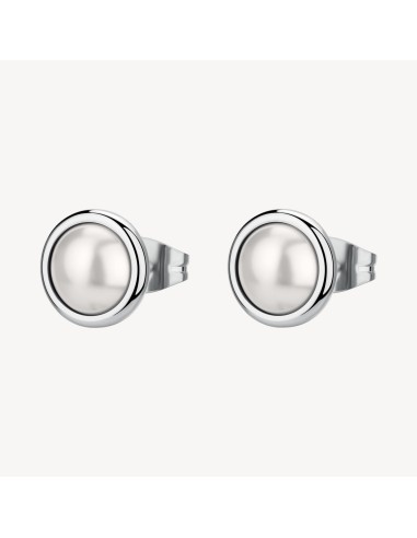 Orecchini BROSWAY Essential in acciaio 316L con perla BNL148  a sol...