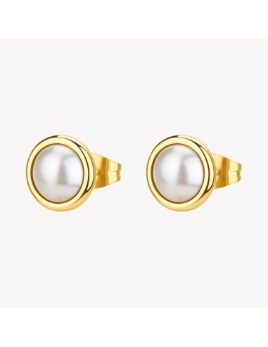 Orecchini BROSWAY Essential in acciaio 316L dorato con perla BNL149...