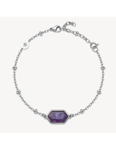 Bracciale BROSWAY Essential in acciaio 316L con centrale ametista B...