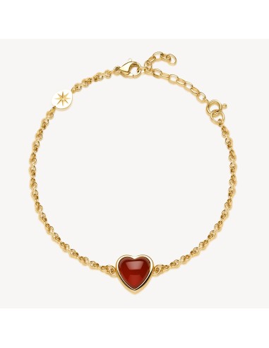 Bracciale BROSWAY Essential in acciaio 316L dorato con centrale aga...