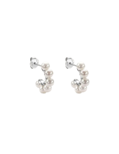 STROILI Orecchini A Cerchio Silver Pearls Argento Bianco Perla sintetica 1691441