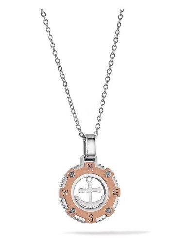 Acquista Collana COMETE GIOIELLI Uomo UGL 760 in acciaio con rosa d...