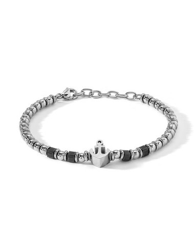 Bracciale COMETE GIOIELLI Uomo UBR 1264 in acciaio con ancora ed em...