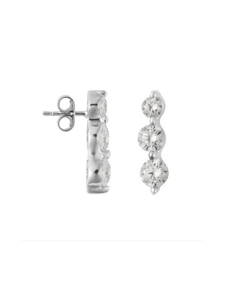 STROILI Orecchini Lobo Trilogy Silver Elegance Argento Rodiato Cubic Zirconia 1514022