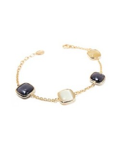 Bracciale MADI Pesca in argento 925 placcato oro rosa con pietre pesca e marroni F_3884200