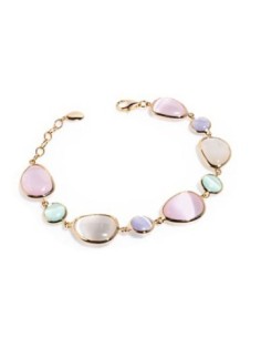Bracciale MADI Goccia in argento 925 placcato oro rosa con pietre colorate F_3892700