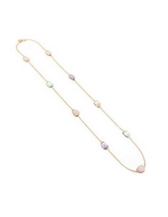 Collana lunga MADI Goccia in argento 925 placcato oro rosa con pietre colorate F_3892900