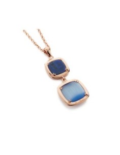 Collana girocollo MADI Profondo Blu in argento 925 placcato oro rosa con lapislazzuli F_3916000
