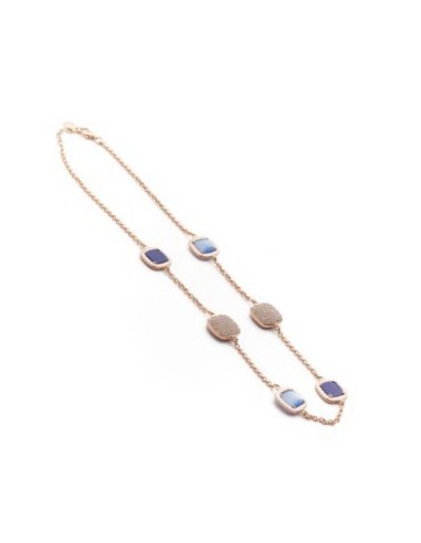 Collana girocollo MADI Profondo Blu in argento 925 placcato oro rosa con lapislazzuli F_3917000