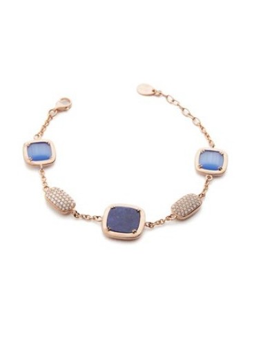 Bracciale MADI Profondo Blu in argento 925 placcato oro rosa con lapislazzuli F_3916800