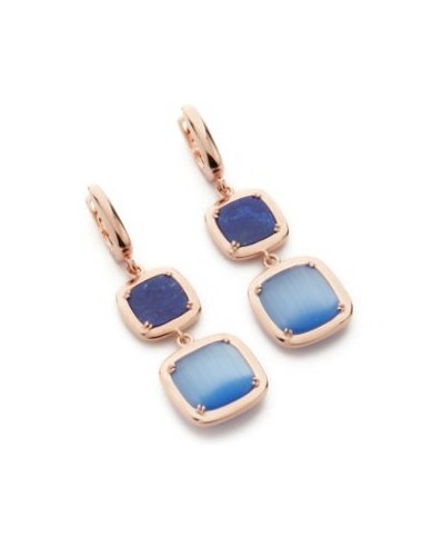 Orecchini pendenti MADI Profondo Blu in argento 925 placcato oro rosa con lapislazzuli F_3915900