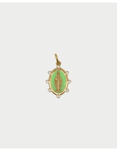 Charm Madonna Green RUE DES MILLE Charmbar in argento 925 dorato CB...