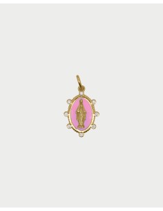 Charm Madonna Pink RUE DES MILLE Charmbar in argento 925 dorato CB-...