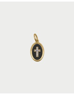 Charm Cross Noir RUE DES MILLE Charmbar in argento 925 dorato CB-CN...