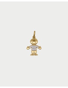 Charm Bimbo RUE DES MILLE Charmbar in argento 925 dorato e cristall...