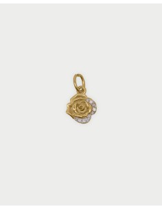 Charm Rosa RUE DES MILLE Charmbar in argento 925 dorato e cristalli...
