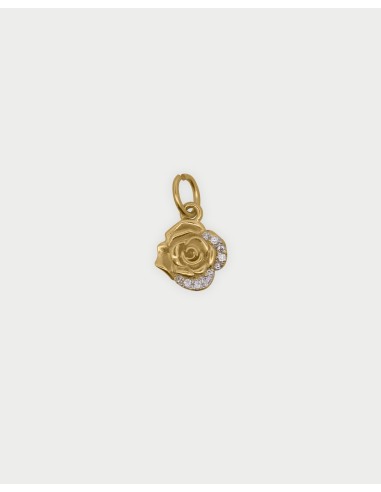 Charm Rosa RUE DES MILLE Charmbar in argento 925 dorato e cristalli...