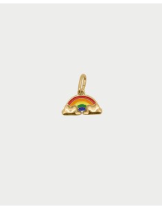 Charm Arcobaleno RUE DES MILLE Charmbar in argento 925 dorato e sma...
