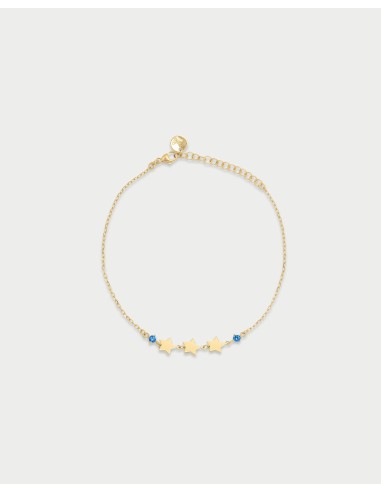 Bracciale RUE DES MILLE Essence in argento 925 dorato 3 Stelle e cr...