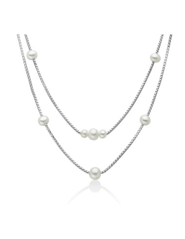 Acquista Collana MILUNA Miss Italia multifilo in argento 925 con pe...