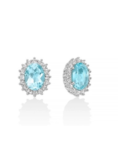 Acquista Orecchini MILUNA Gemma del Cielo in argento 925 taglio ova...