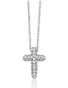 Collana MILUNA Giochi di Luce in argento 925 pendente Croce con top...