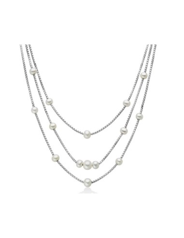 Collana MILUNA Miss Italia multifilo in argento 925 con perle PCL66...