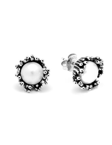 Orecchini GIOVANNI RASPINI orecchini bottone Anemone 10568 in argento 925 e perle naturali