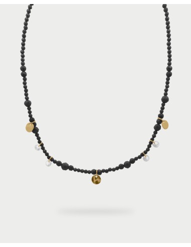 Girocollo RUE DES MILLE Gipsy Chic Zirconi Milky e medaglie pendent...