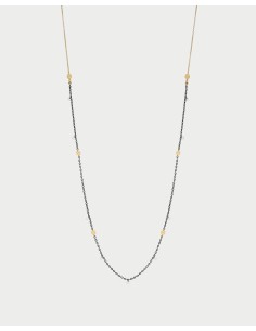 Collana lunga RUE DES MILLE Gipsy Chic catena verniciata zirconi e ...