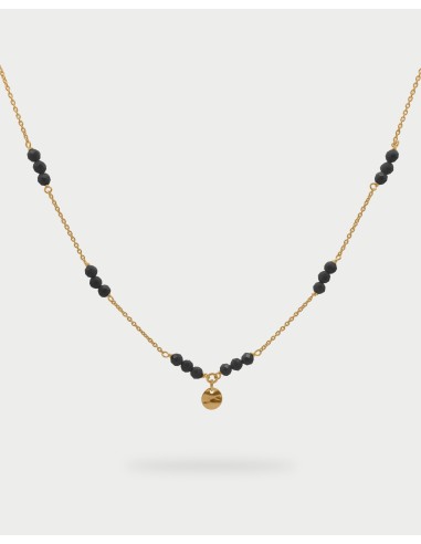 Girocollo RUE DES MILLE Gipsy Chic catena con pepite Milky e Medagl...