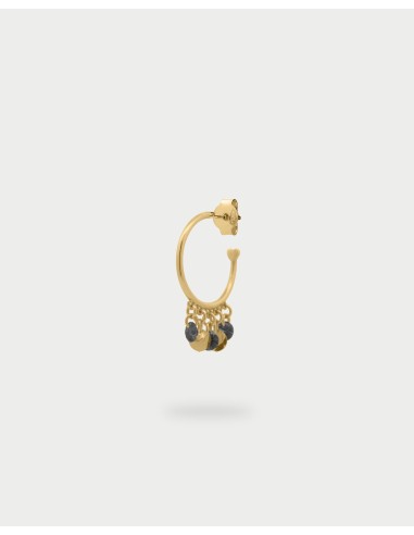 Mono orecchino Hoop RUE DES MILLE Gipsy Chic zirconi e medaglie pen...