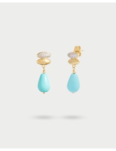 Orecchini pendenti RUE DES MILLE Eclissi in argento 925 dorato e tu...