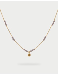 Girocollo RUE DES MILLE Gipsy Chic catena con pepite Milky e Medagl...