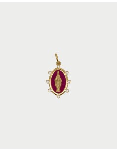 Charm Madonna Burgundy RUE DES MILLE Charmbar in argento 925 dorato...