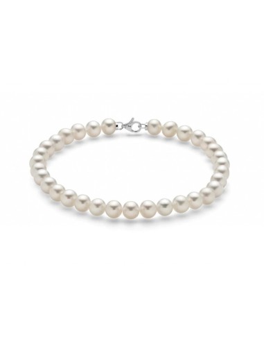 Acquista Bracciale MILUNA in oro bianco 18Kt e perle Ø 7-7,5 1MPE77...